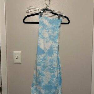 Capelli of New York Blue and White Backless Dress